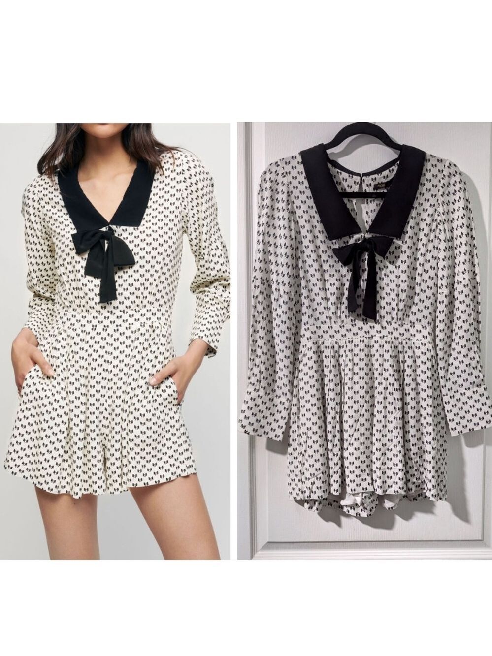 Maje | Bow Print Playsuit